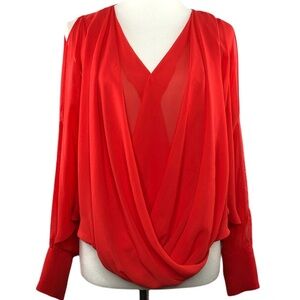 Madison Paige beautiful red/orange blouse